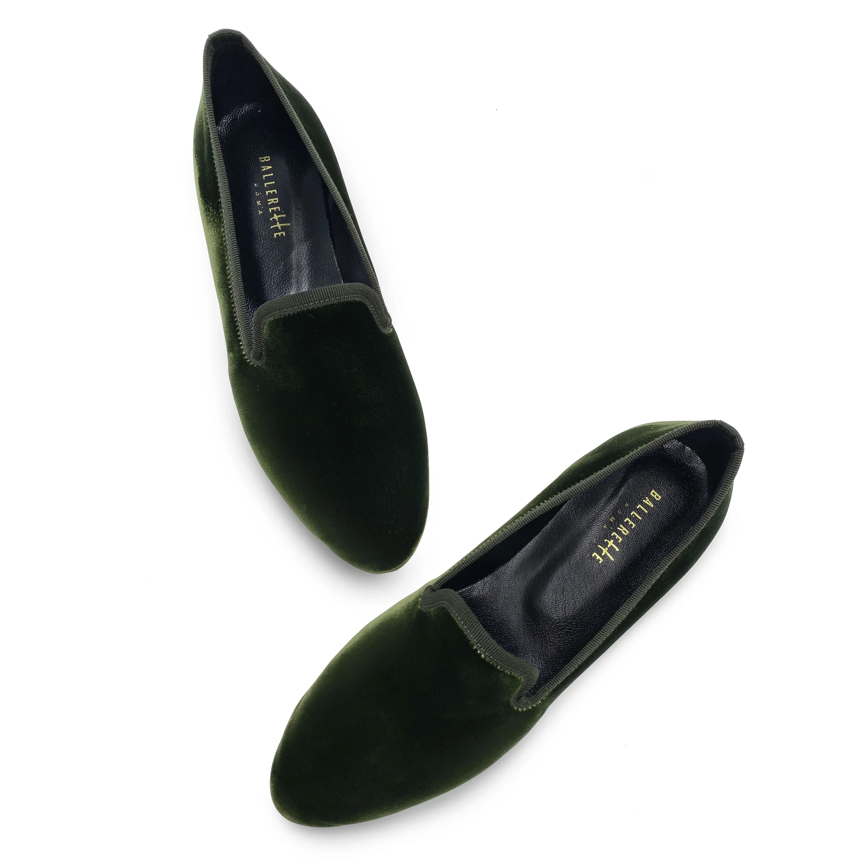 Slippers da donna in velluto verde bosco - Image 2