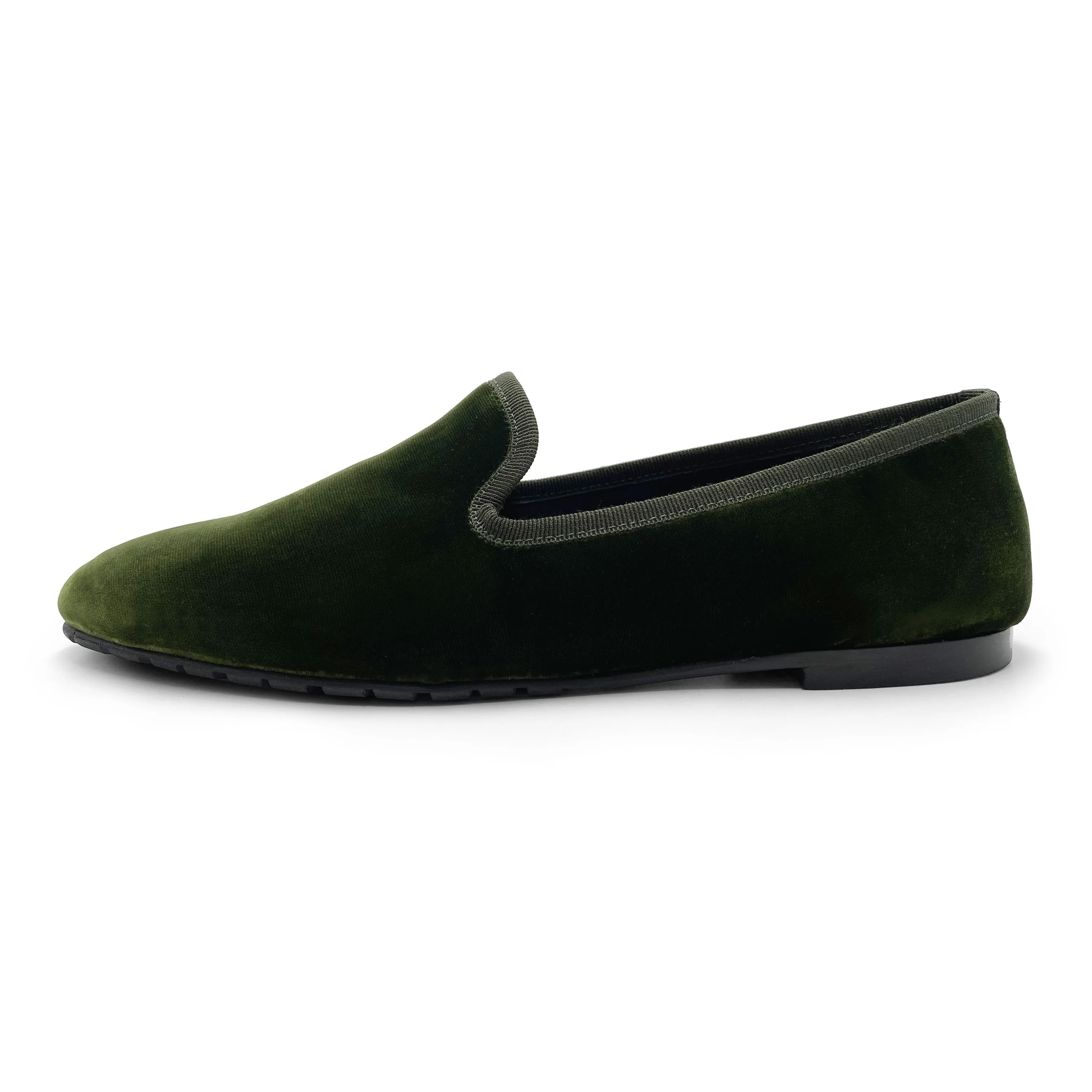 Slippers da donna in velluto verde bosco - Image 3
