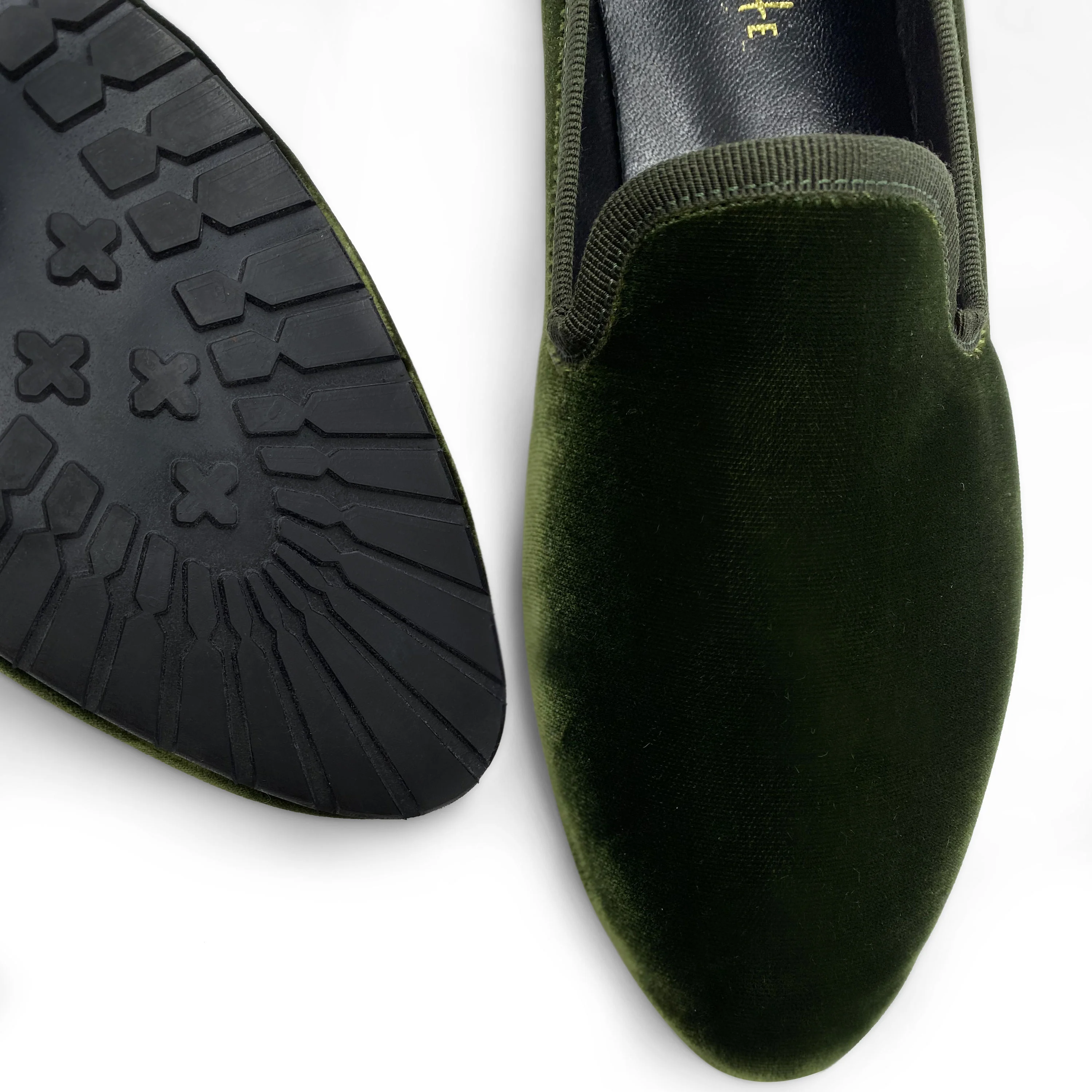 Slippers da donna in velluto verde bosco - Image 4