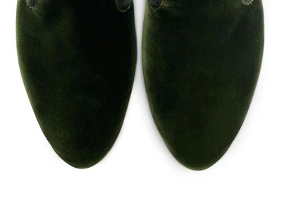Slippers da donna in velluto verde bosco - Image 5