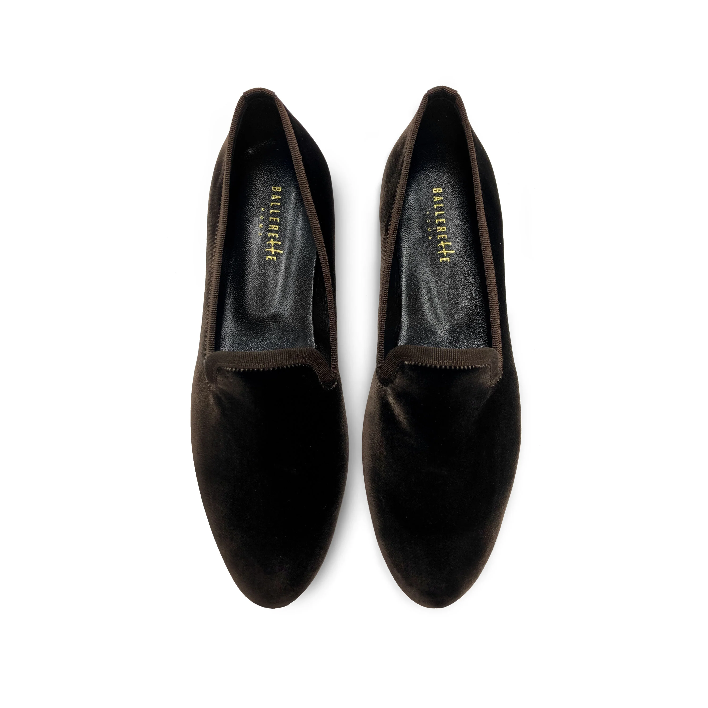 Slippers da donna marroni in velluto