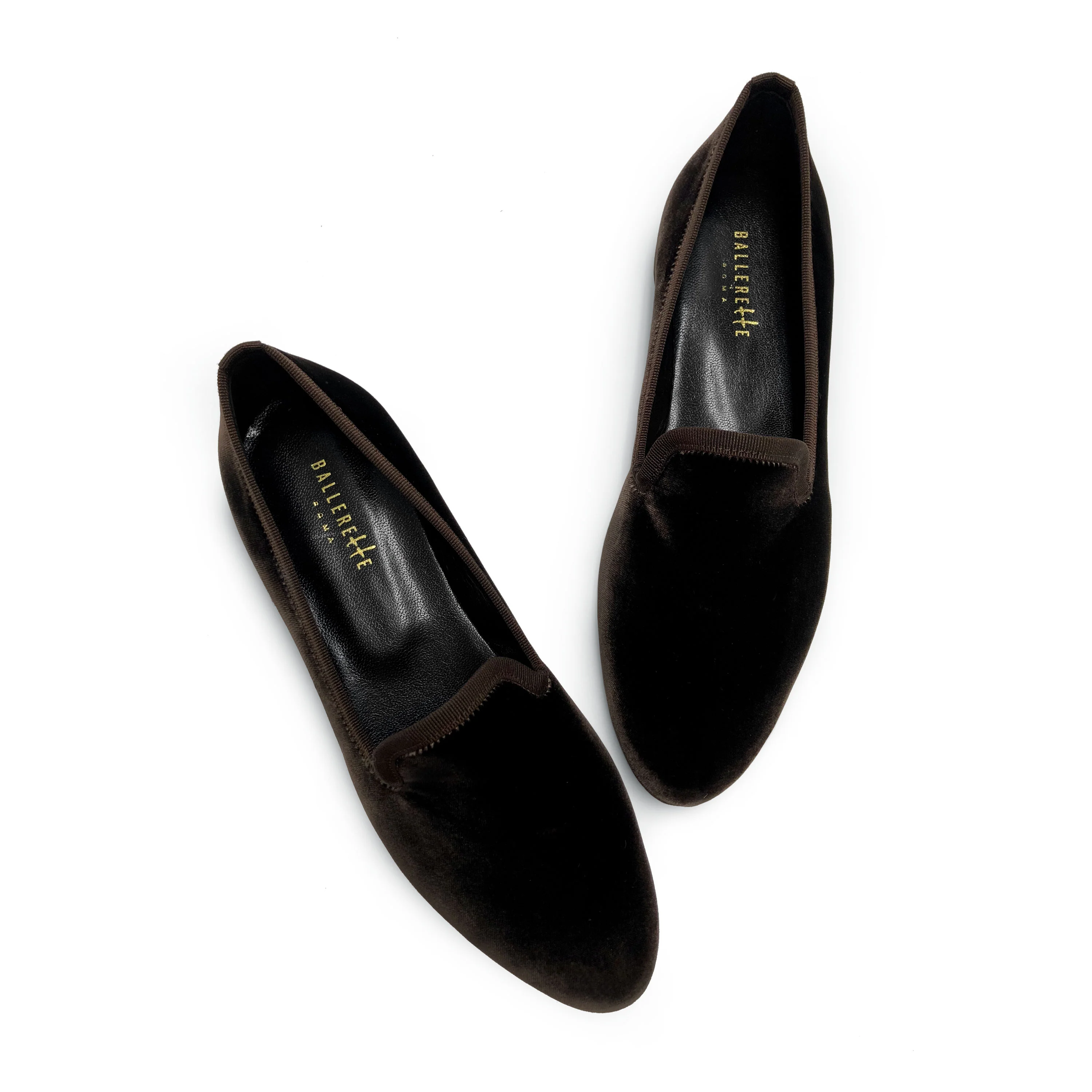 Slippers da donna marroni in velluto - Image 2