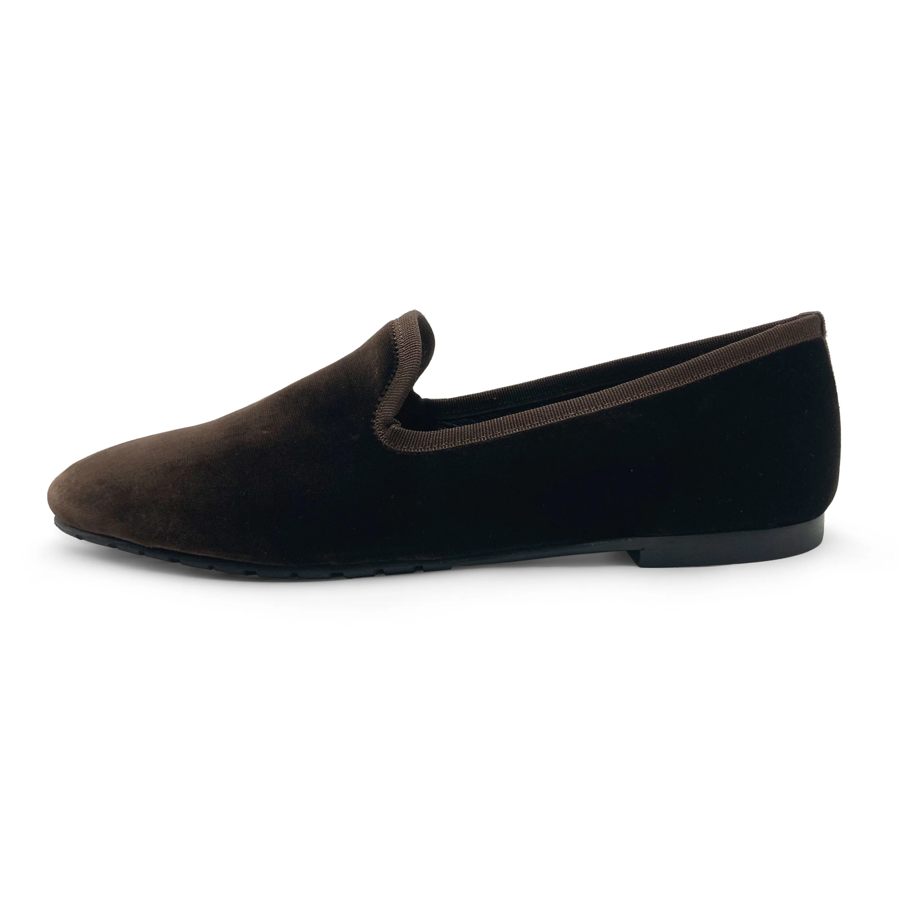 Slippers da donna marroni in velluto - Image 4