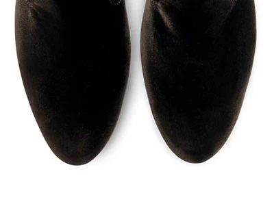 Slippers da donna marroni in velluto - Image 5