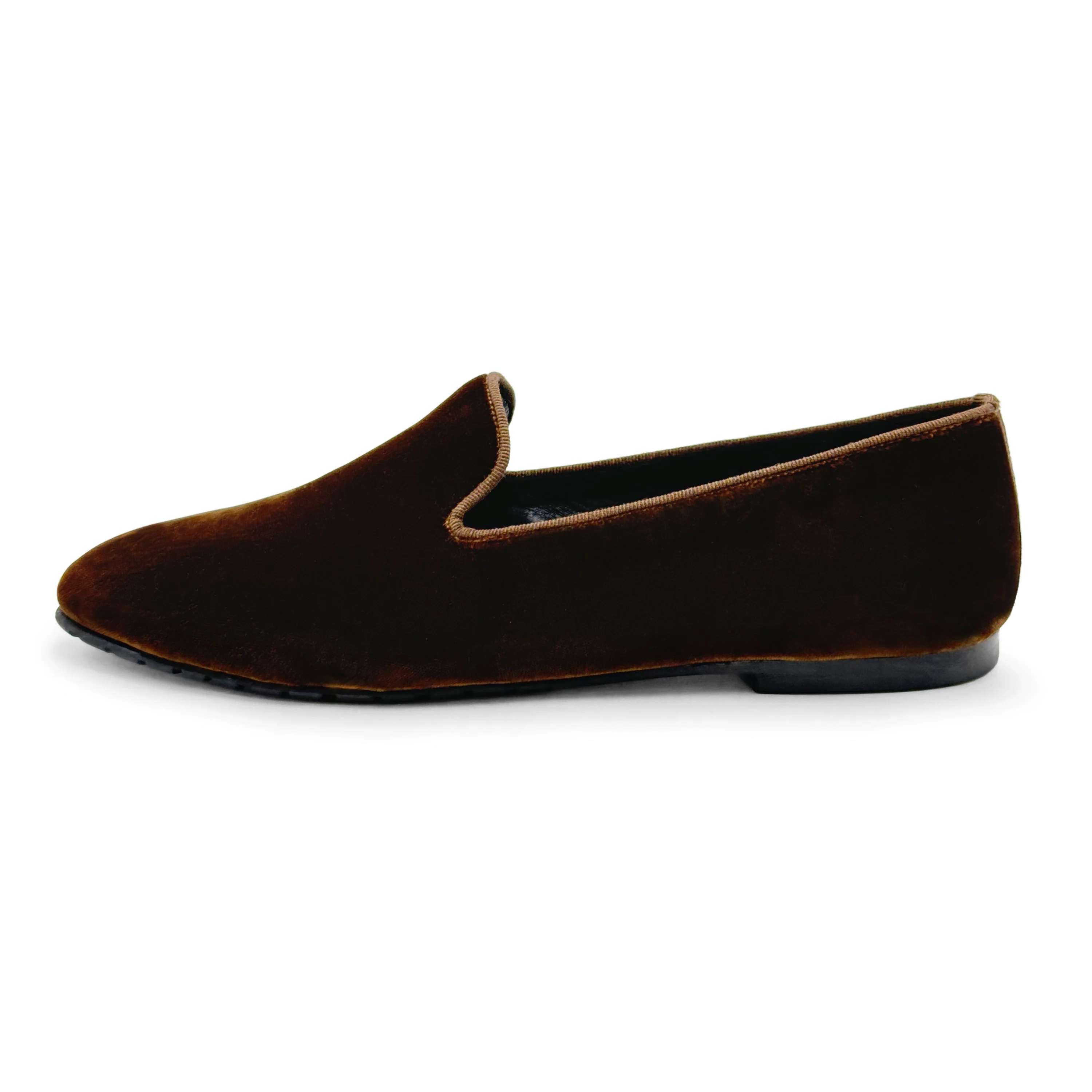 Slippers da donna marroni in velluto - Image 4