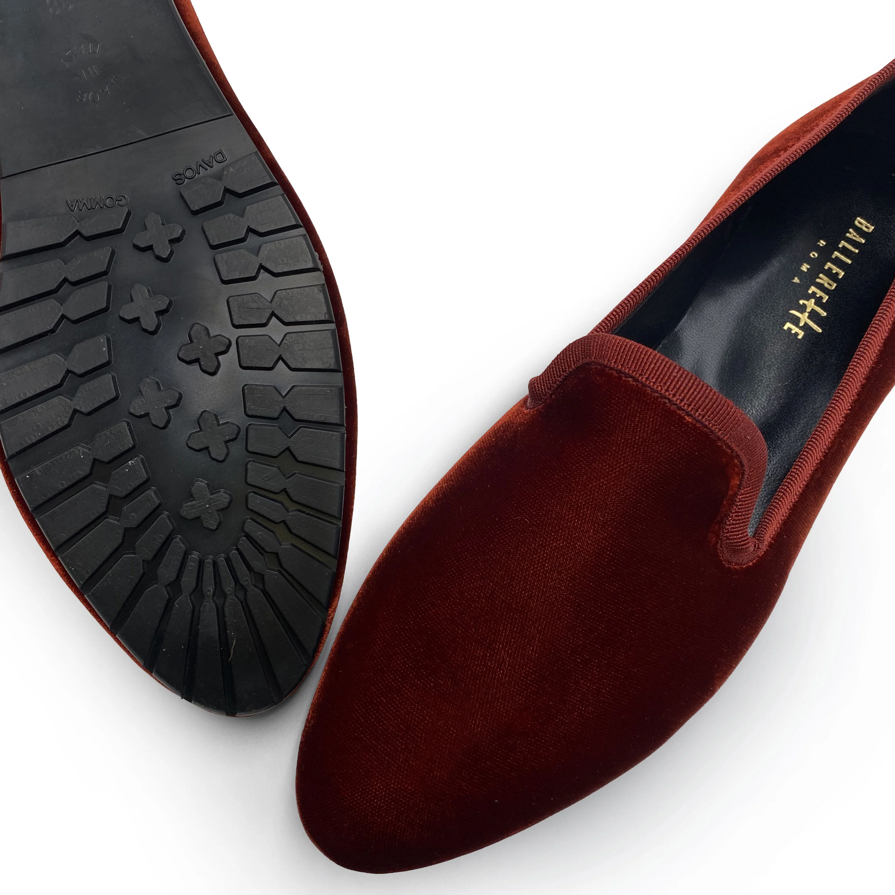 Slippers da donna ruggine in velluto - Image 3