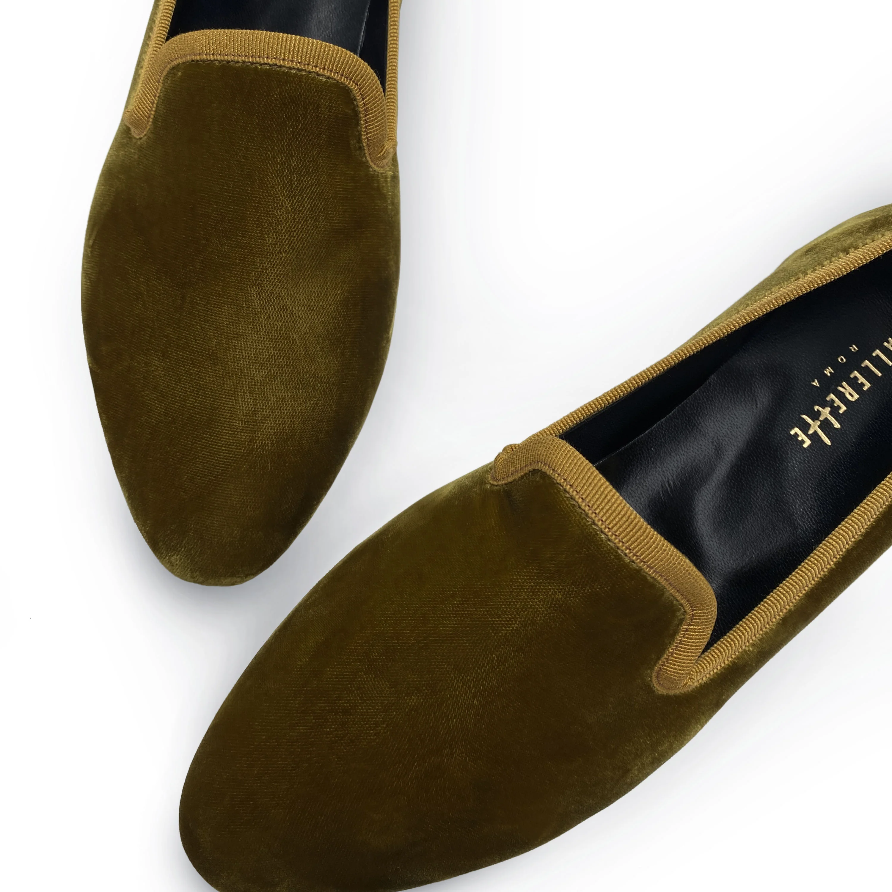 Slippers da donna senape in velluto - Image 3
