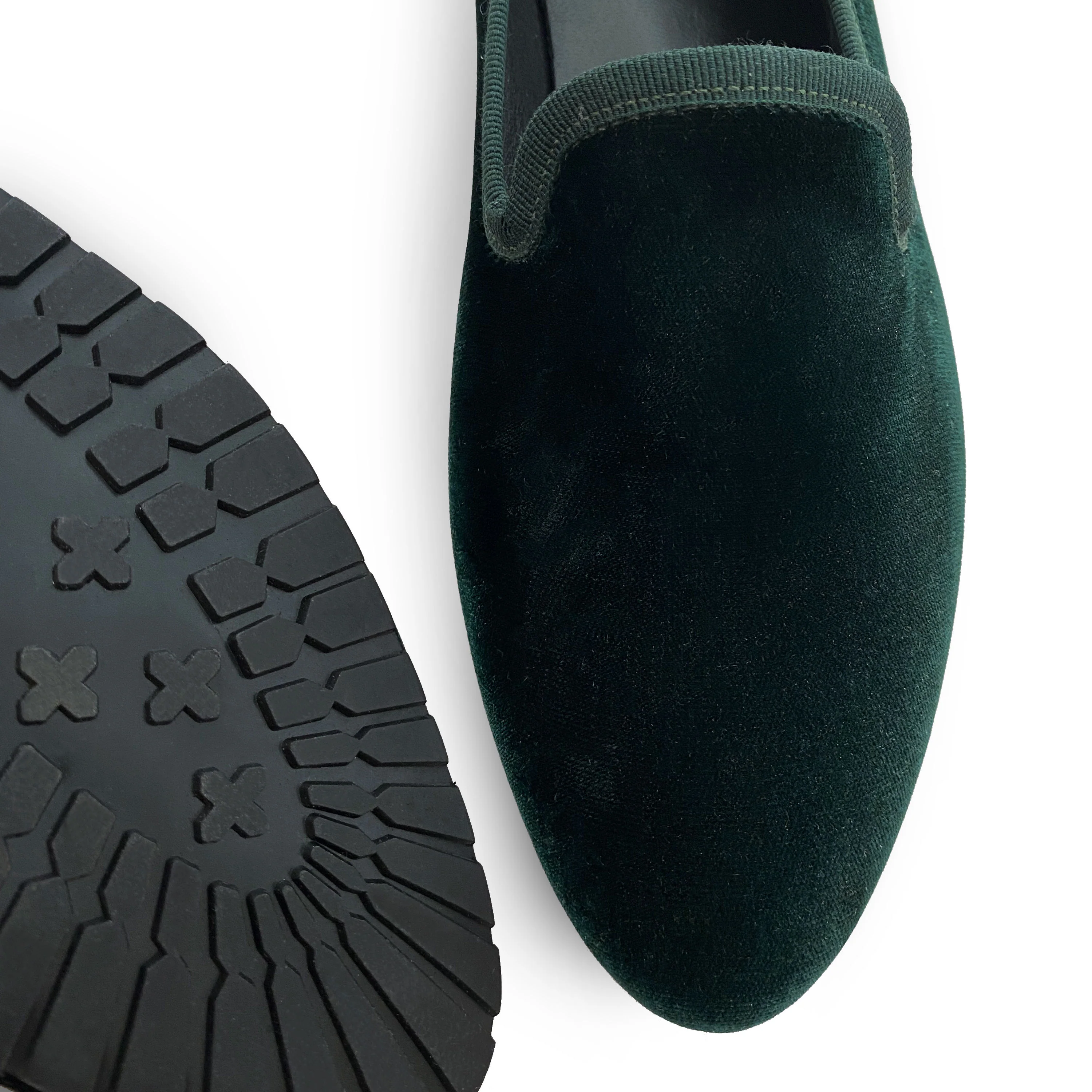 Slippers da donna verdi in velluto - Image 3