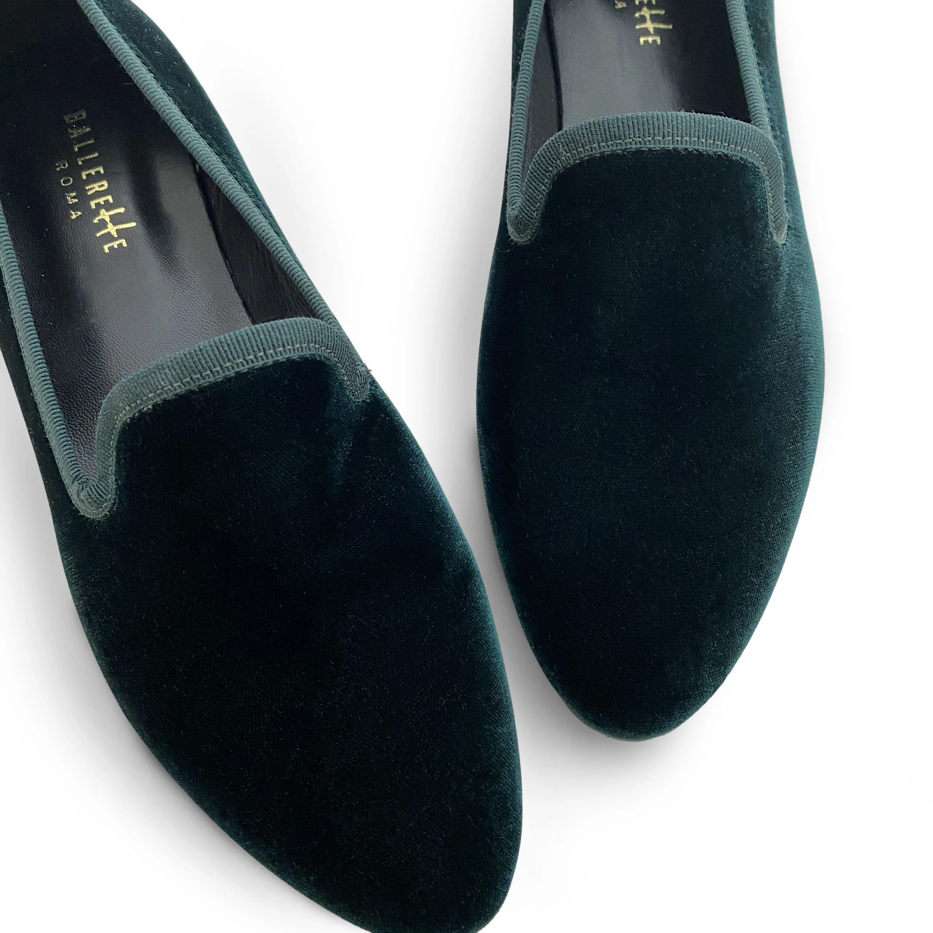 Slippers da donna verdi in velluto - Image 4