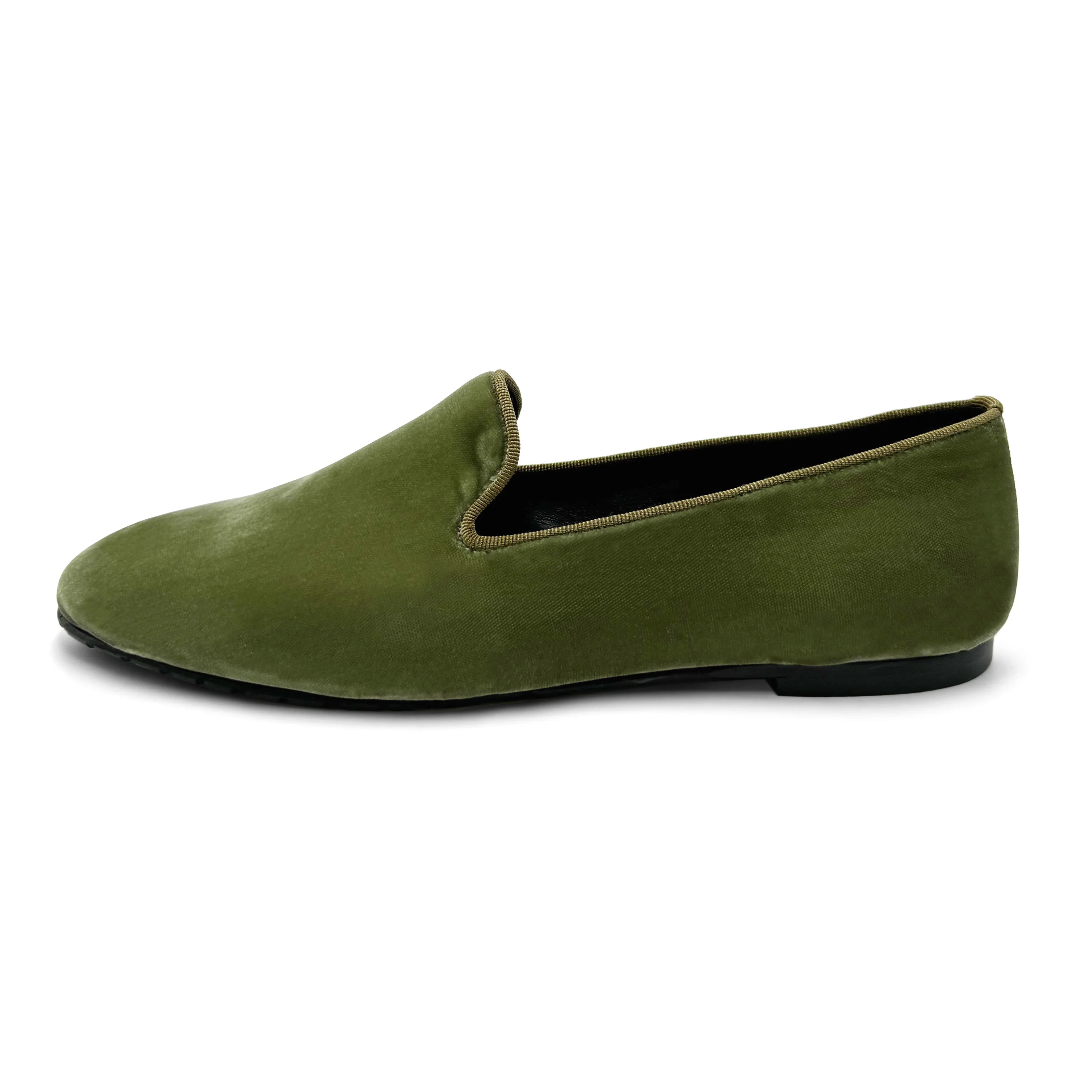 Slippers da donna verdi in velluto - Image 5