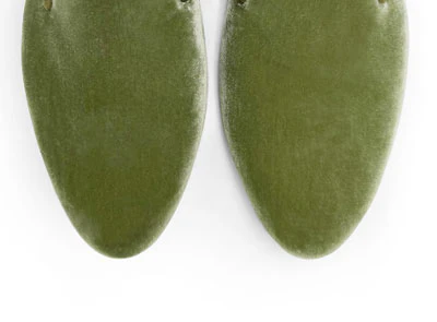 Slippers da donna verdi in velluto - Image 6