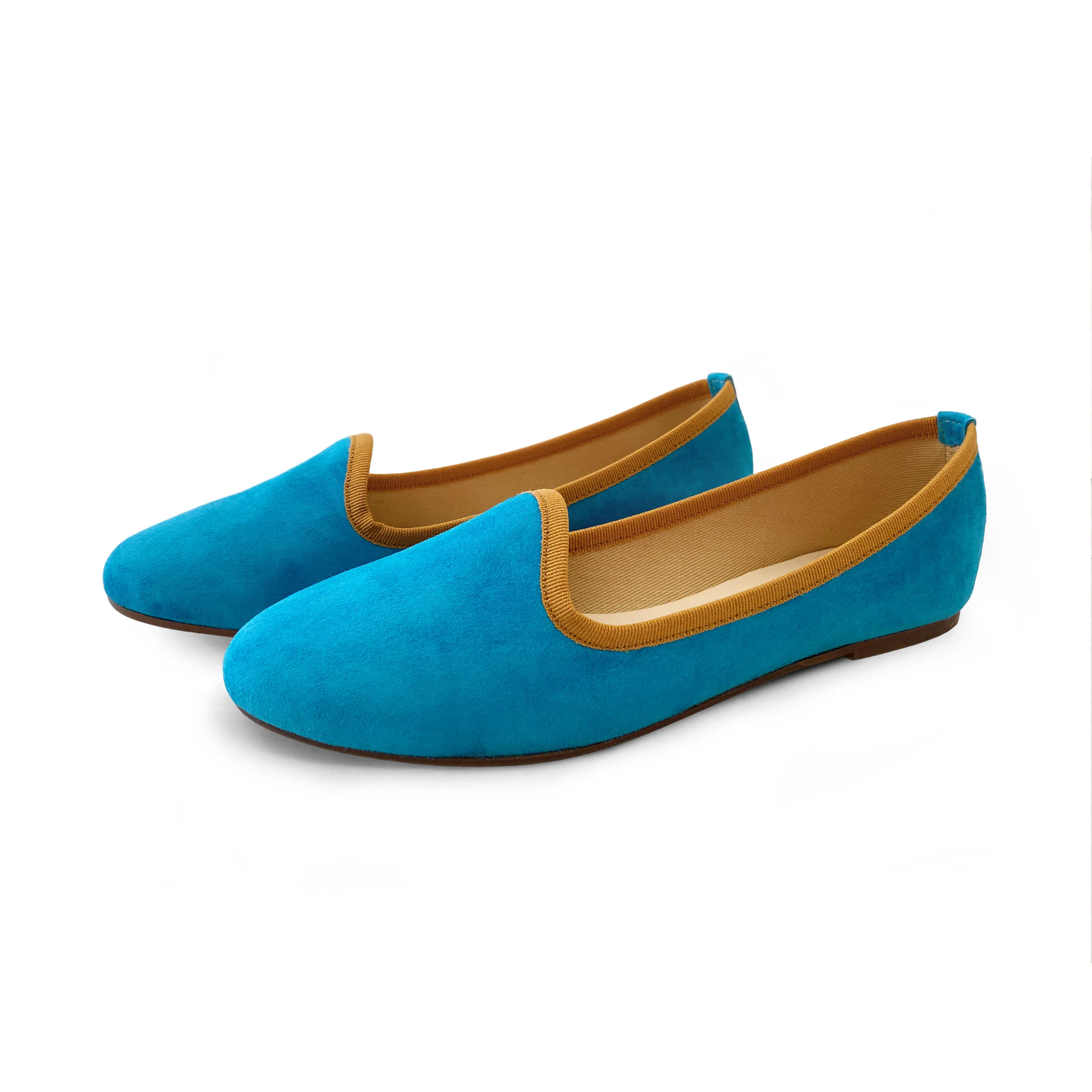 Slippers donna in camoscio azzurro - Image 2