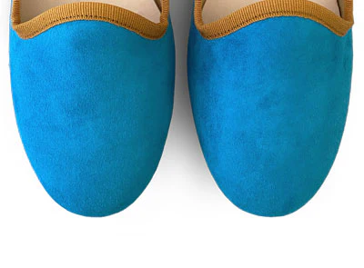 Slippers donna in camoscio azzurro - Image 5