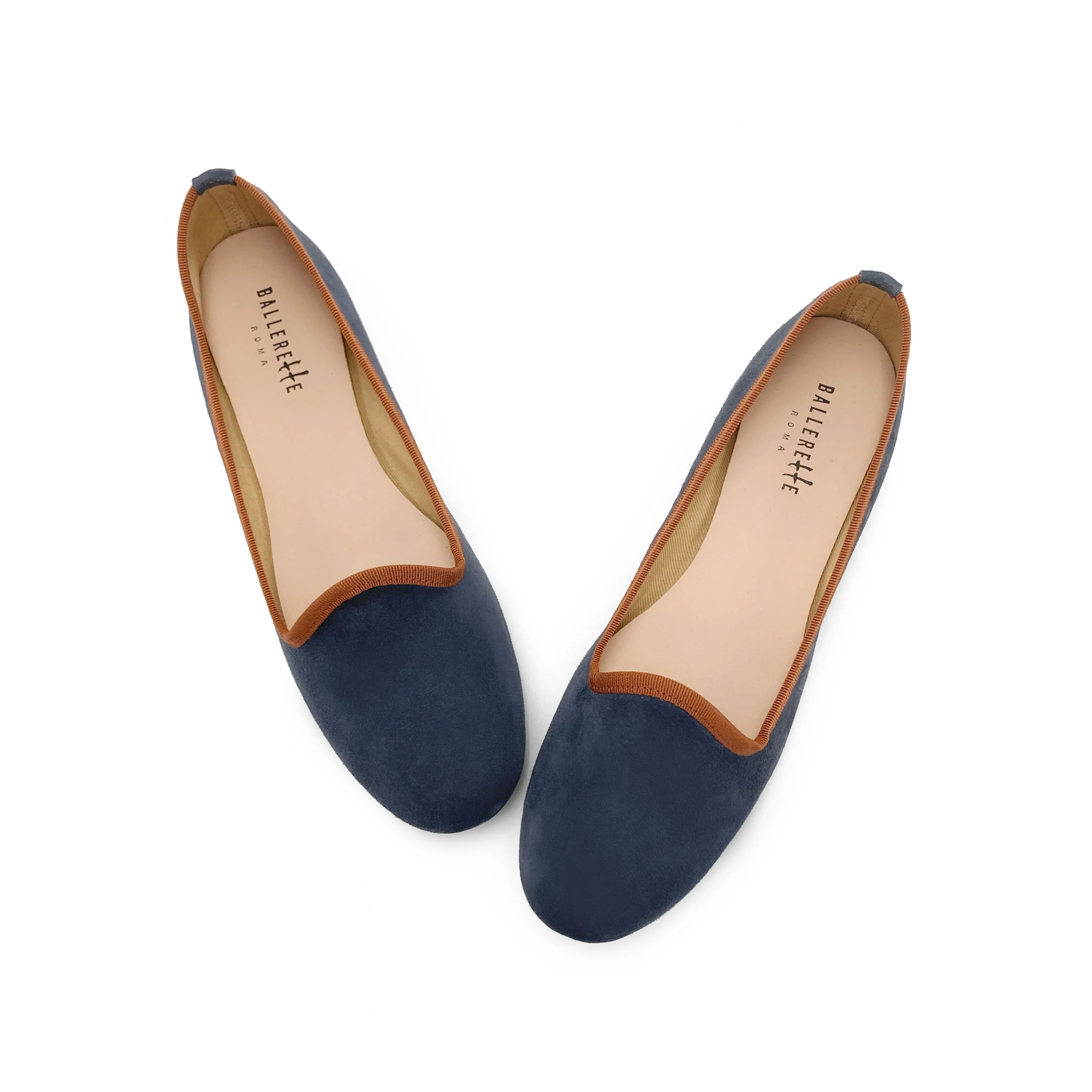 Slippers donna in camoscio blu petrolio e dettagli coccio - Image 2