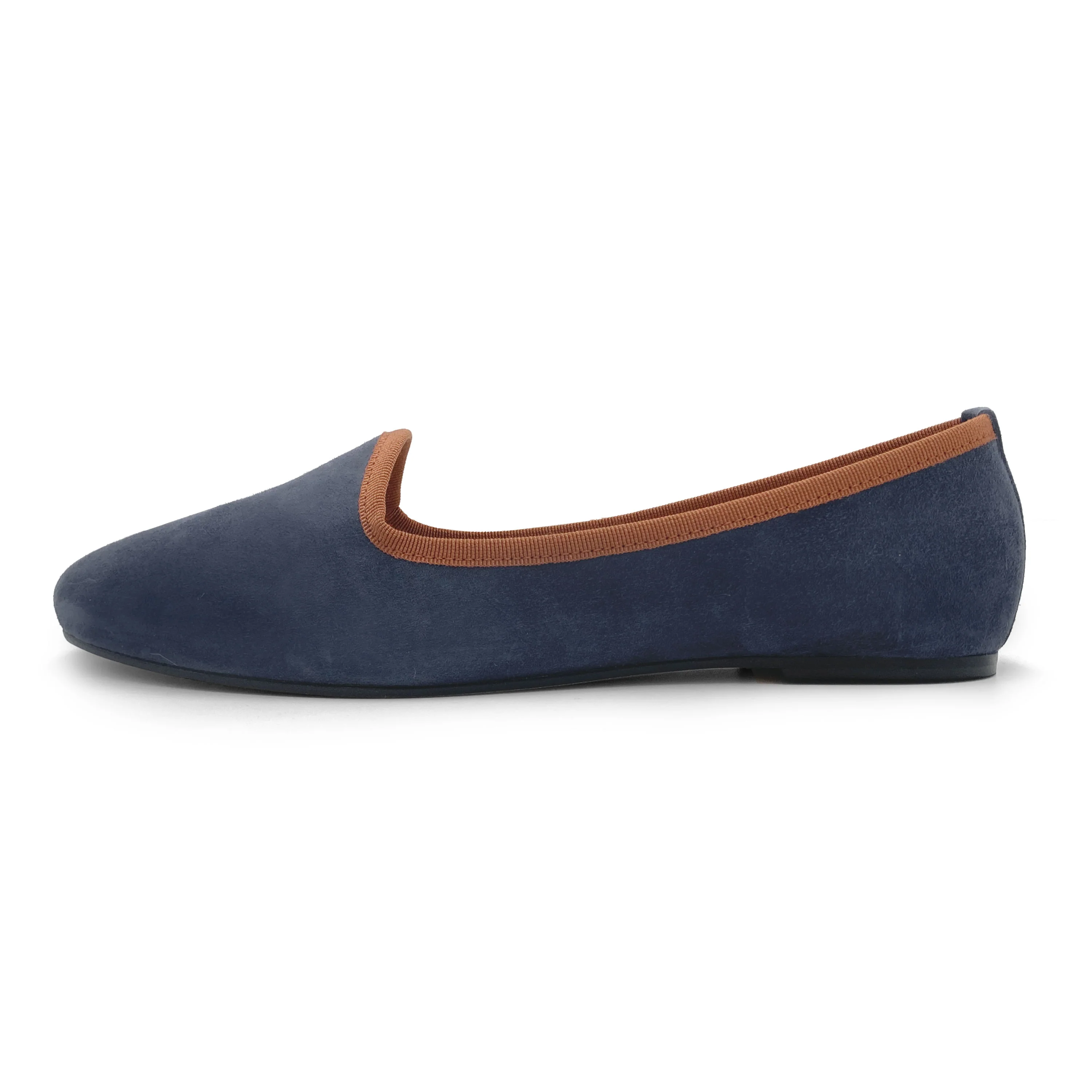 Slippers donna in camoscio blu petrolio e dettagli coccio - Image 3