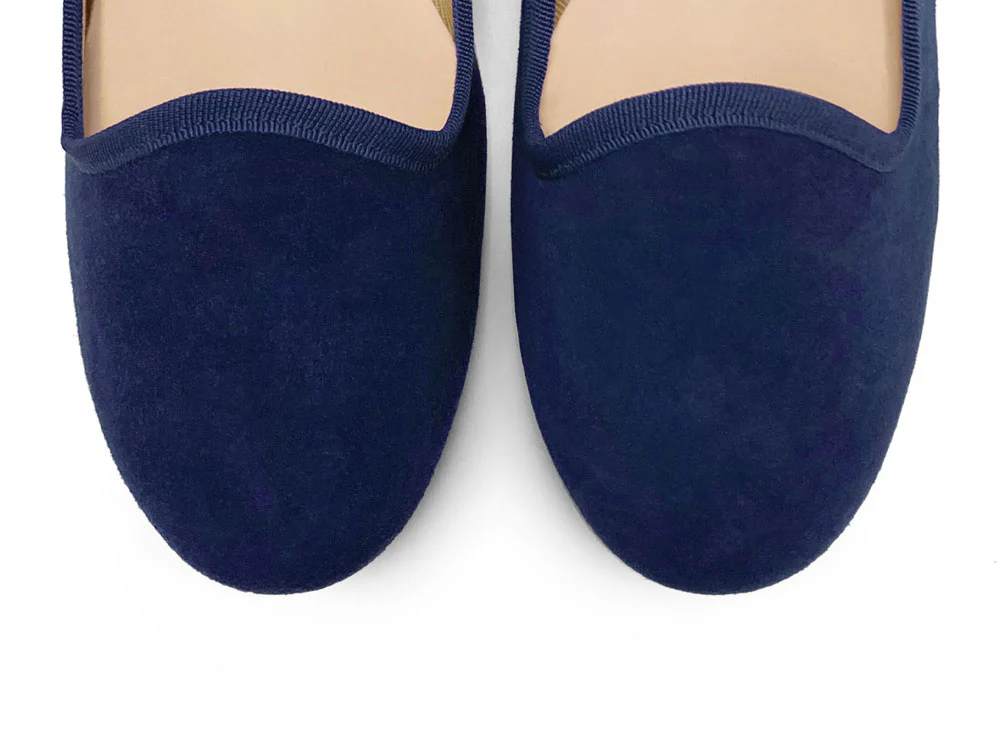 Slippers donna in camoscio blu - Image 5