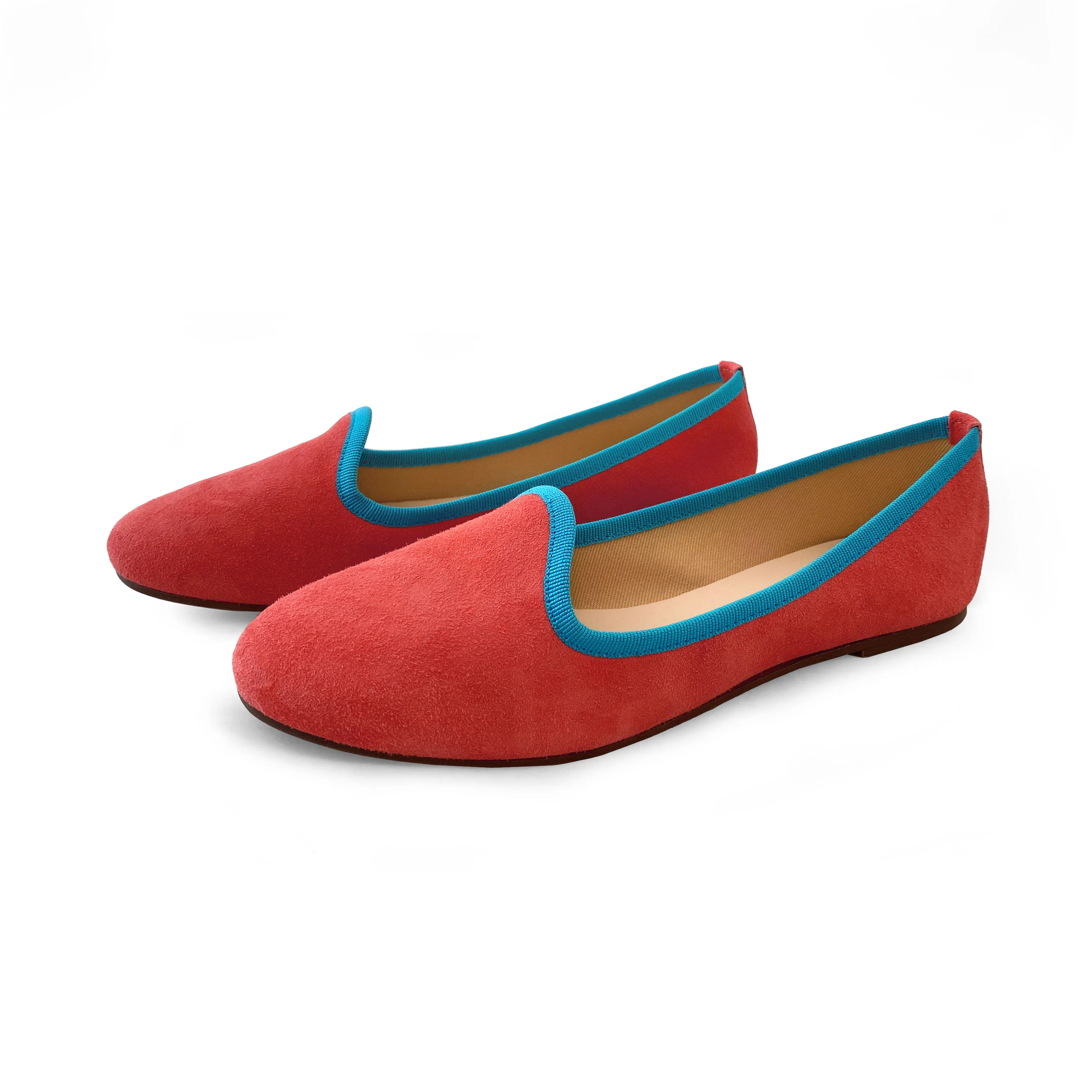 Slippers donna in camoscio rosa corallo - Image 2