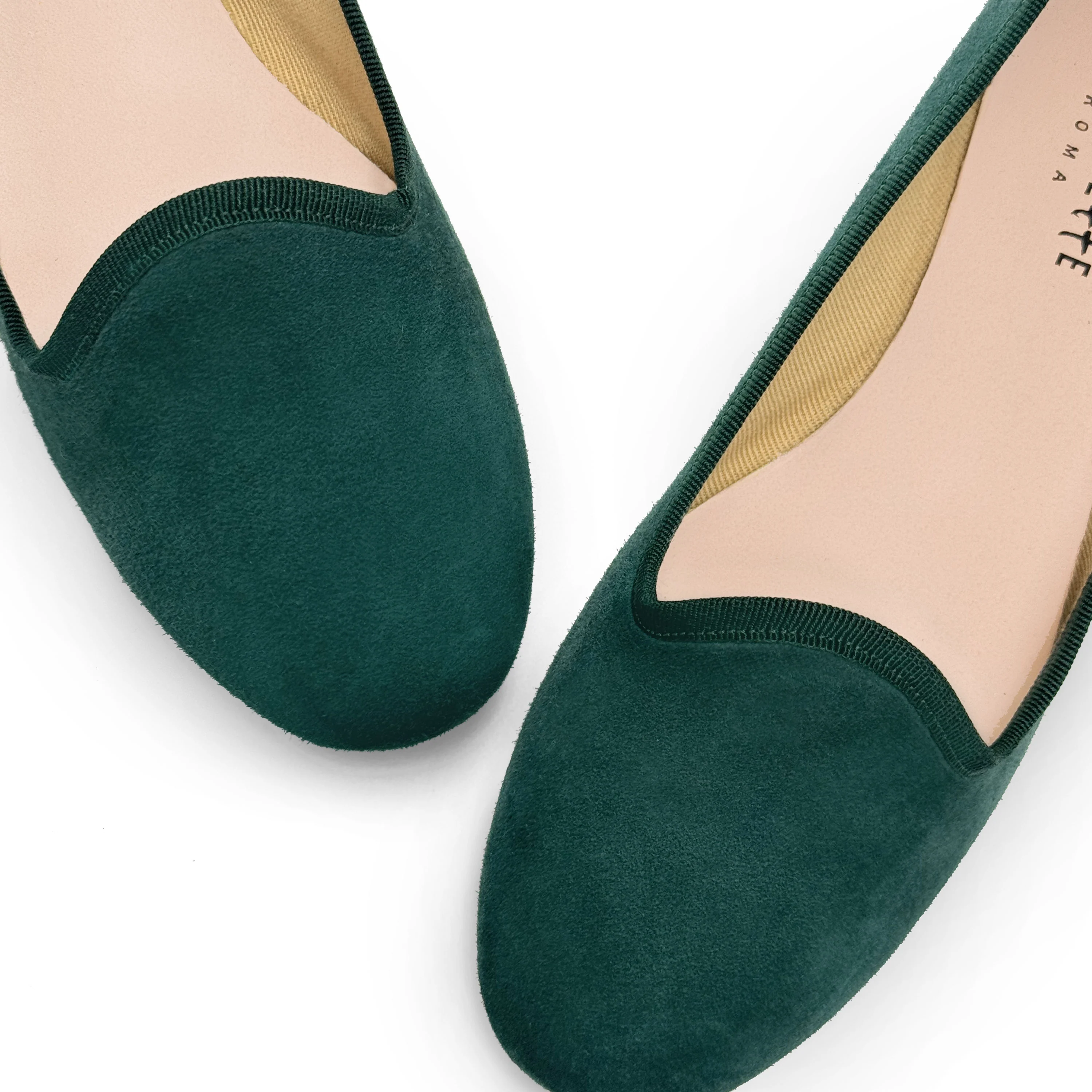 Slippers donna in camoscio verde bottiglia - Image 3
