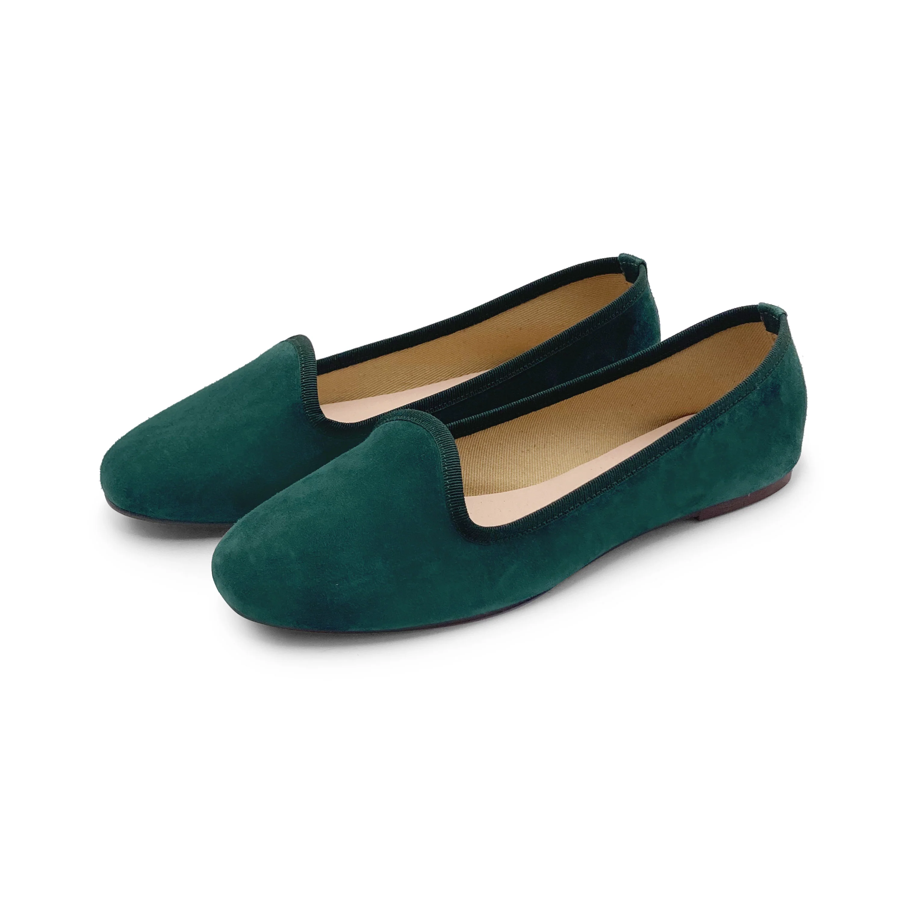 Slippers donna in camoscio verde bottiglia - Image 4
