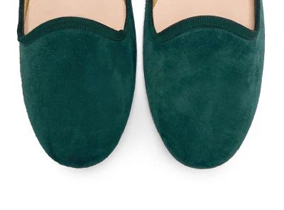 Slippers donna in camoscio verde bottiglia - Image 5