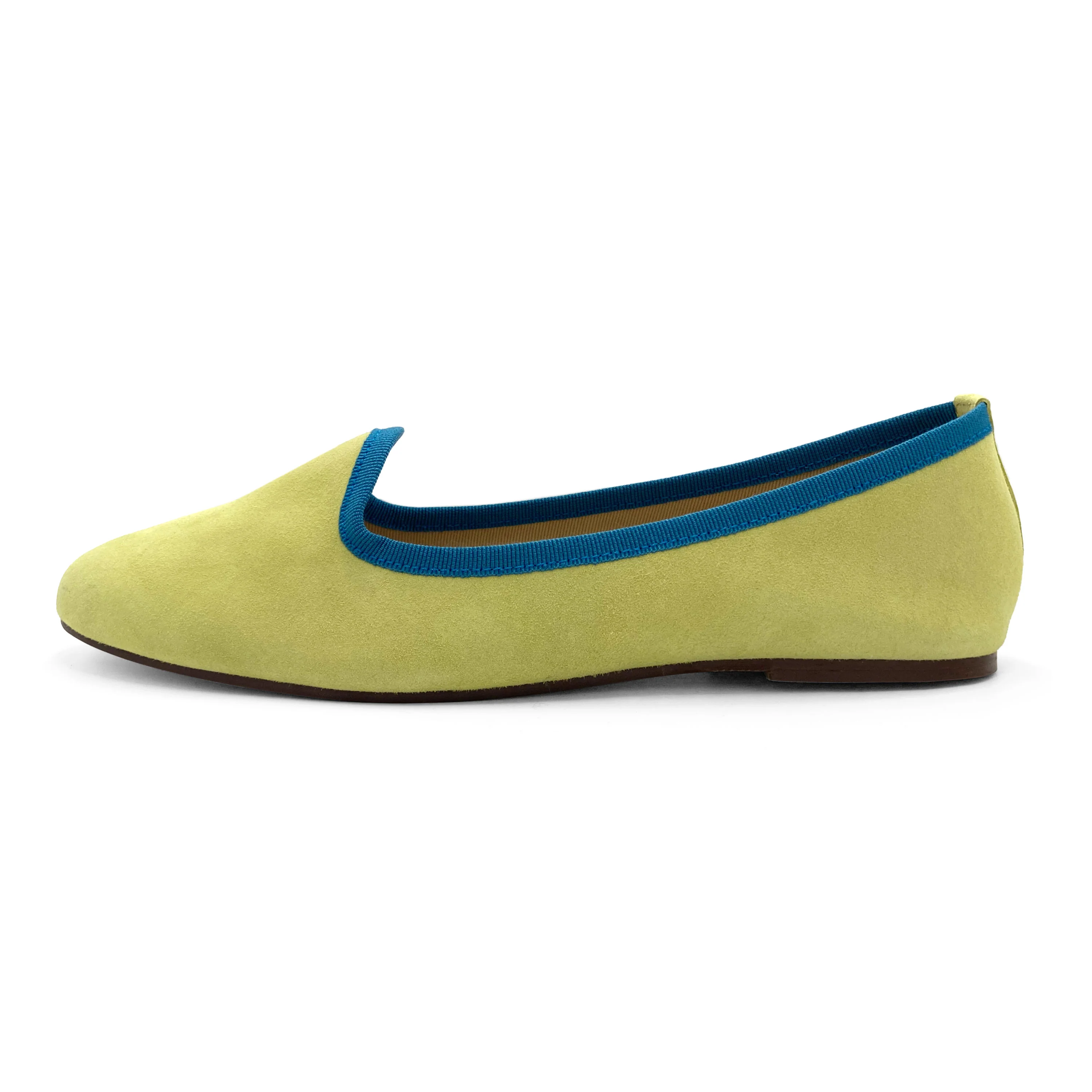 Slippers donna in camoscio verdi lime e dettagli petrolio - Image 4