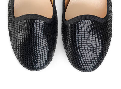 Slippers donna nere pitonate laminate - Image 5