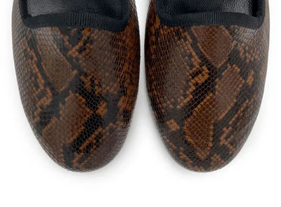 Slippers in pelle stampa animalier marrone - Image 5