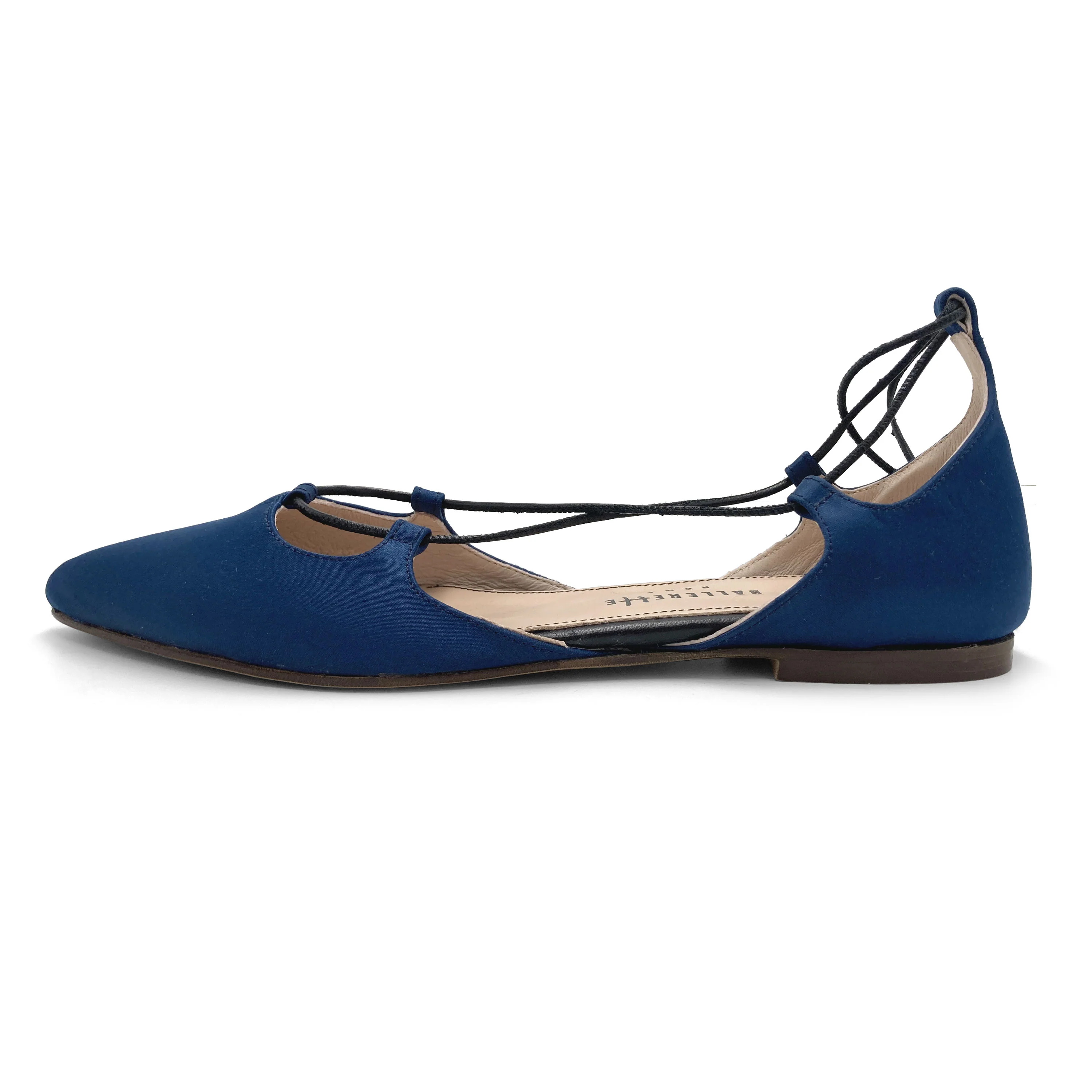TT GO GREEN COLLECTION - Ballerine blu con lacci alla schiava in raso ecologico - Image 4