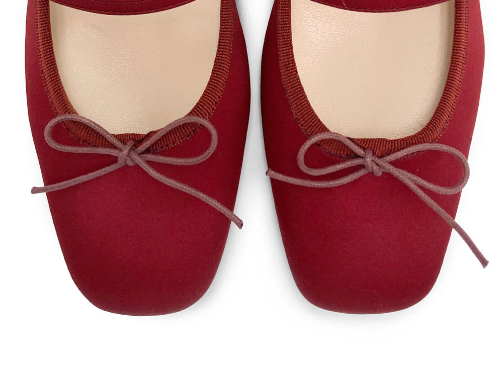 TT Go Green Collection - Ballerine Mary Jane bordeaux in raso eco - Image 5