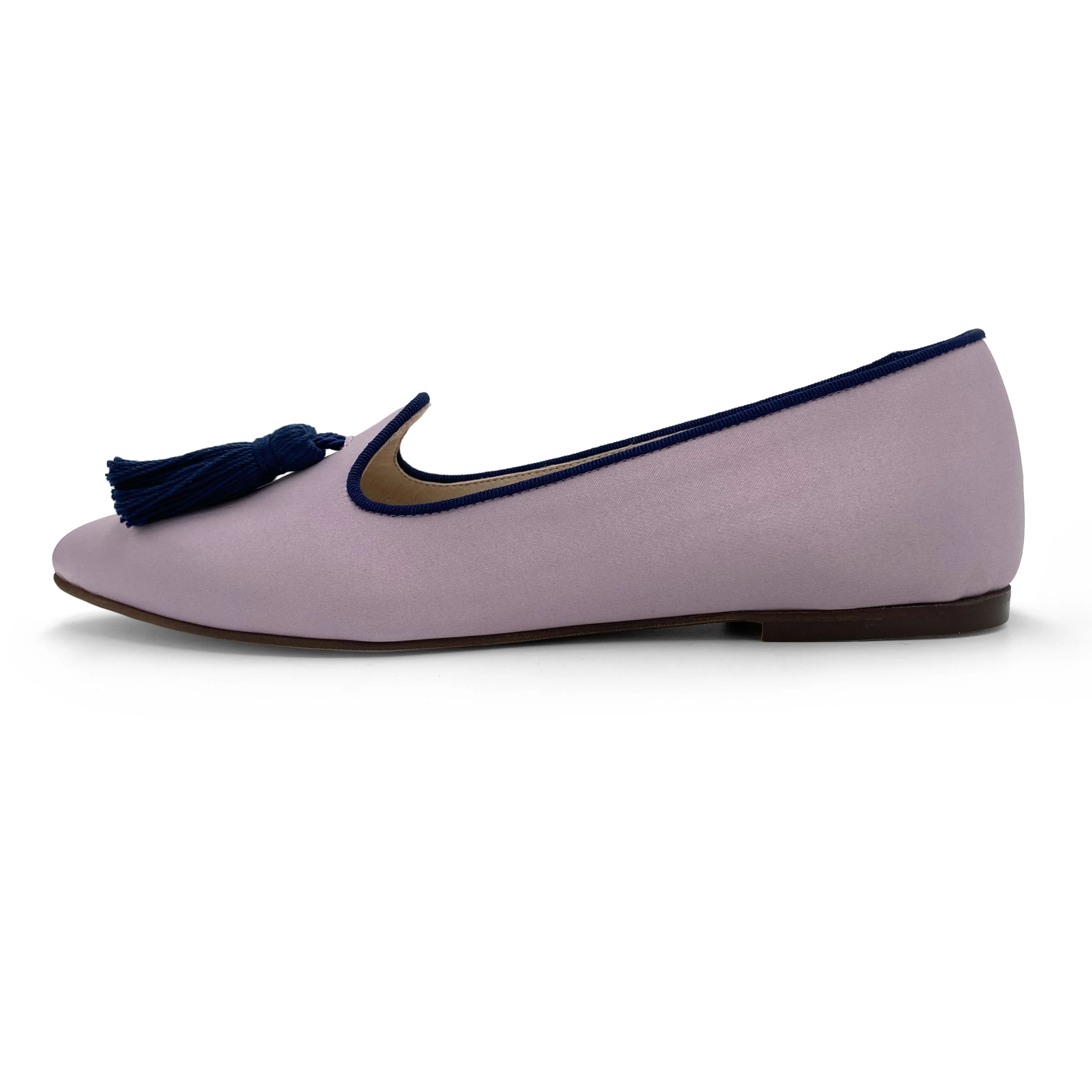 TT Go Green Collection - Mocassini donna lilla in raso eco e nappine blu - Image 4